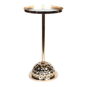Τραπέζι σαλονιού μεταλλικό Φ30Χ56 εκ. Χρυσό με καθρέπτη - KESKOR 37203