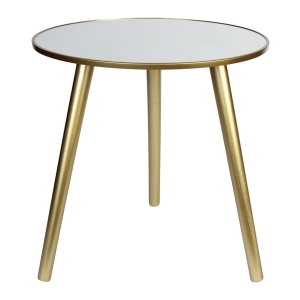 Τραπέζι σαλονιού ξύλινο Φ45Χ45 εκ. Χρυσό με καθρέπτη - KESKOR 76904