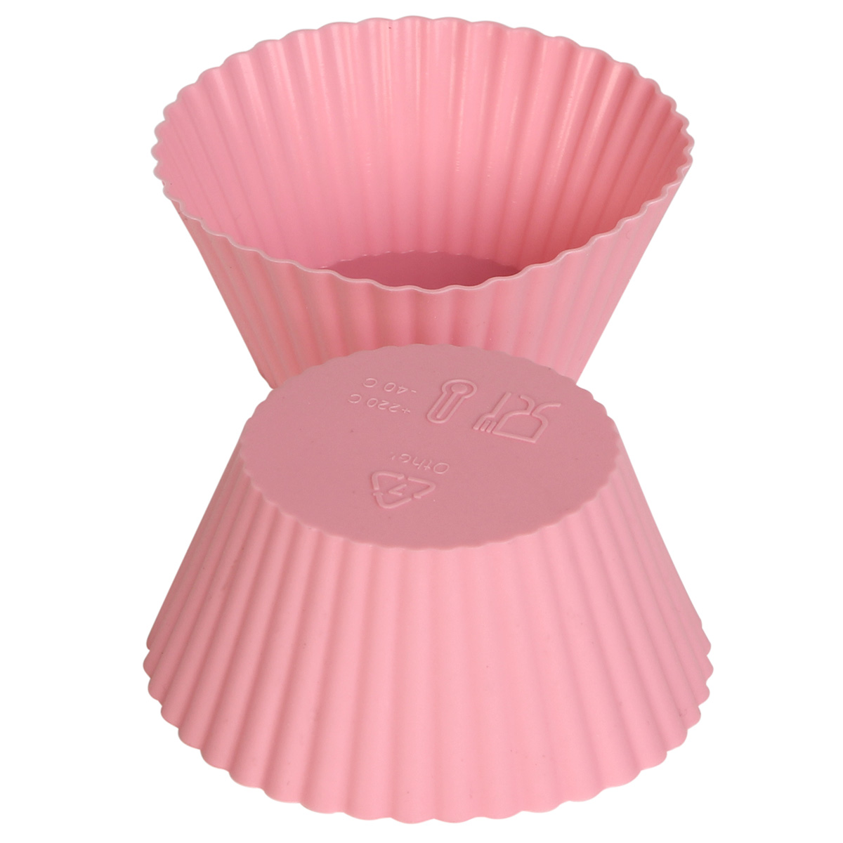 Φορμάκια σιλικόνης Muffin – Cupcake τεμ. 6 Φ7Χ3 εκ. ροζ - KESKOR 65047-6