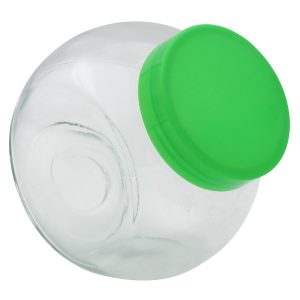 Βάζο αποθήκευσης γυάλινο 1700 ml 15Χ11Χ16 εκ. με πλαστικό καπάκι πράσινο - KESKOR 65061-2